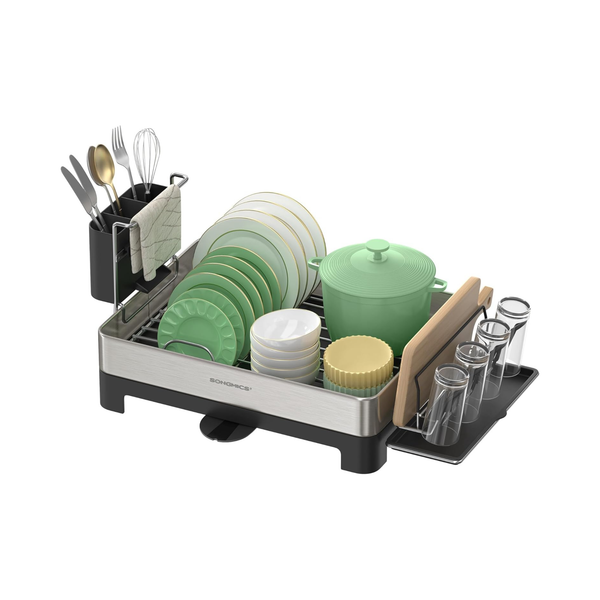 Stainless Steel Dish Drainer with Rotating Spout