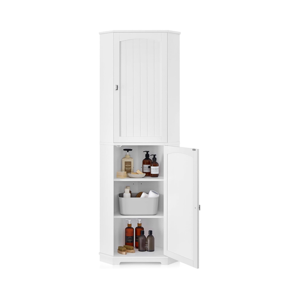 Corner Storage Cabinet with Adjustable Shelves
