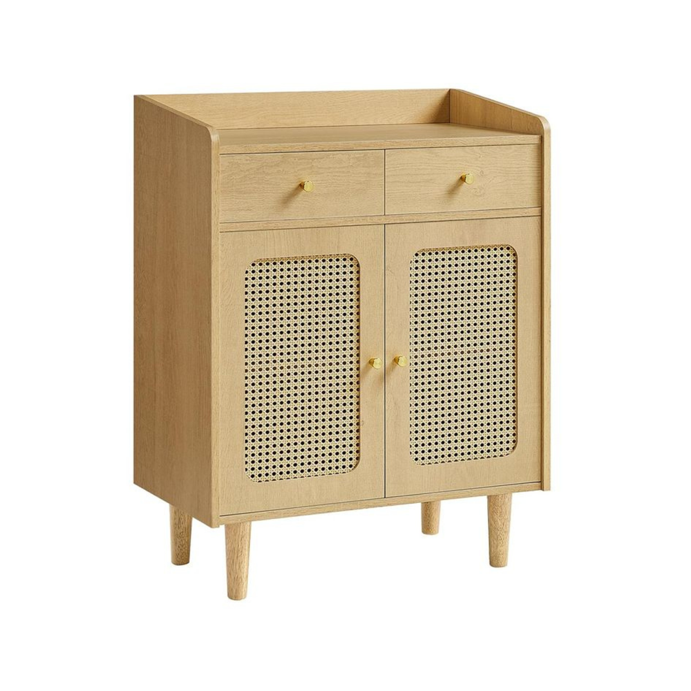 Boho Sideboard with Rattan Doors & Drawers