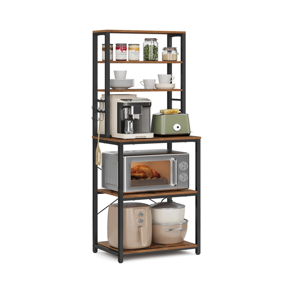 Kitchen Baker’s Rack with Shelves and Hooks