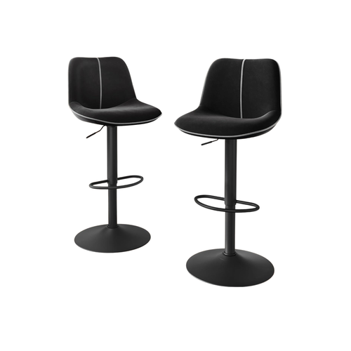 Ergonomic Velvet Bar Chairs for Kitchen Island (Set of 2) - Karrari