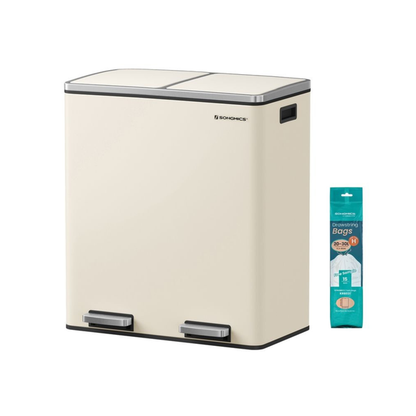 Double Rubbish Bin – Waste & Recycling, Metal Pedal