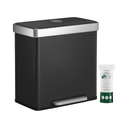 Stainless Steel Pedal Bin (2×30L) - Soft-Close Lid - Karrari