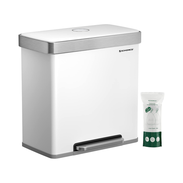 Stainless Steel Pedal Bin (2×30L) - Soft-Close Lid