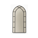 Large Gothic-Style Arched Wall Black Metal Frame Mirror (180x80cm) - Karrari