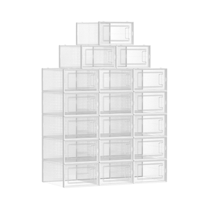 Pack of 18 Stackable Shoe Storage Boxes