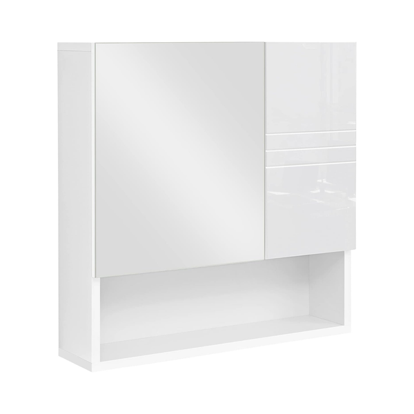Wall-Mounted Bathroom Cabinet - Mirror & Glossy Door