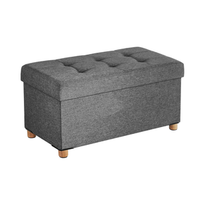 Storage Ottoman Stool – Foldable with Footrest