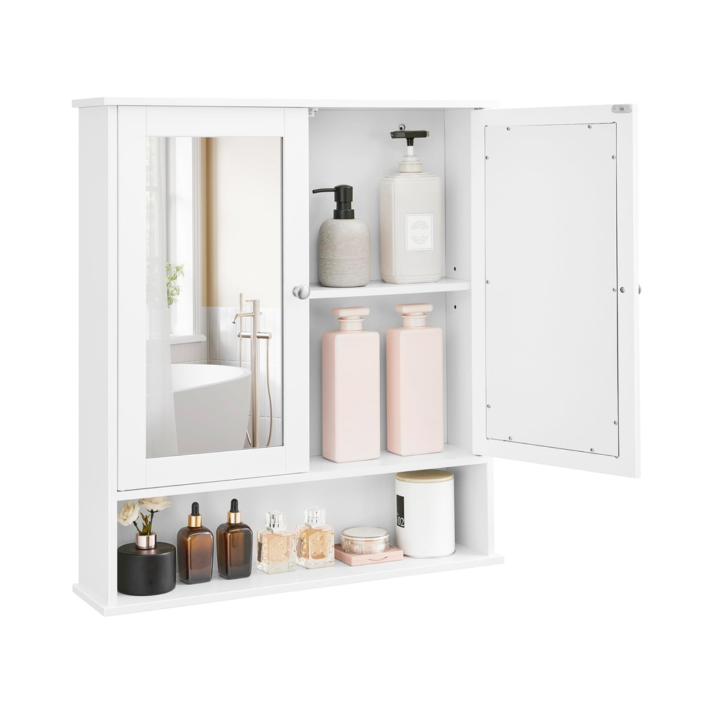 Wall-Mounted Bathroom Cabinet with Mirror Doors