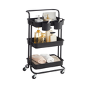 3-Tier Rolling Metal Trolley with Handles - Karrari