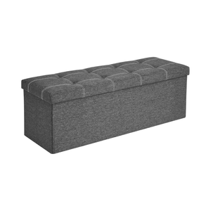 Storage Bench with Seat – Foldable Chest, Dark Grey