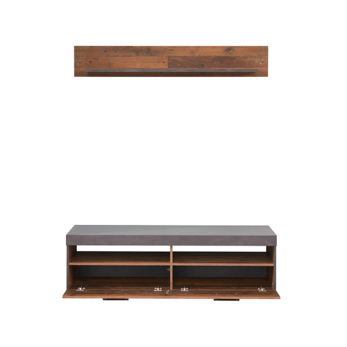Indy – TV Storage Cabinet + Wall Shelf Set - Karrari