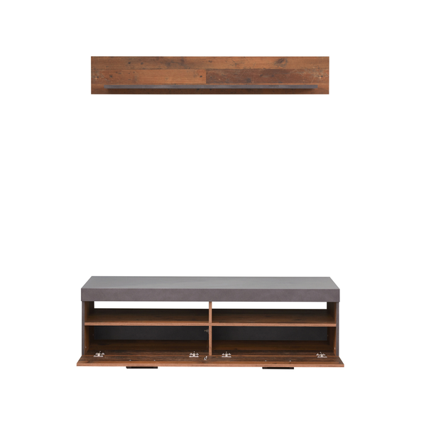 Indy – TV Storage Cabinet + Wall Shelf Set