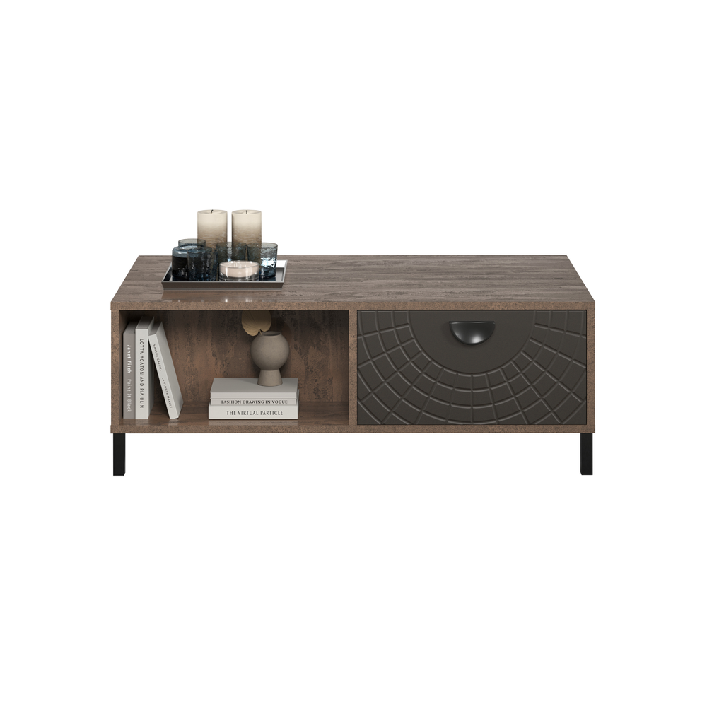 Fusion Coffee Table – Rusty Flow with Pearl Bronze Accent