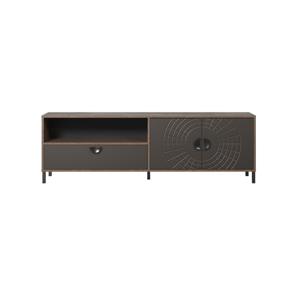 Fusion – TV Cabinet in Rusty Flow Melamine / Pearl Bronze Finish