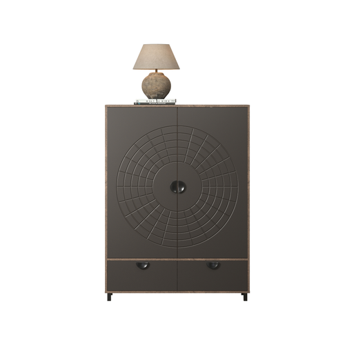 Fusion – High Cabinet in Rusty Flow Melamine / Pearl Bronze Finish - Karrari