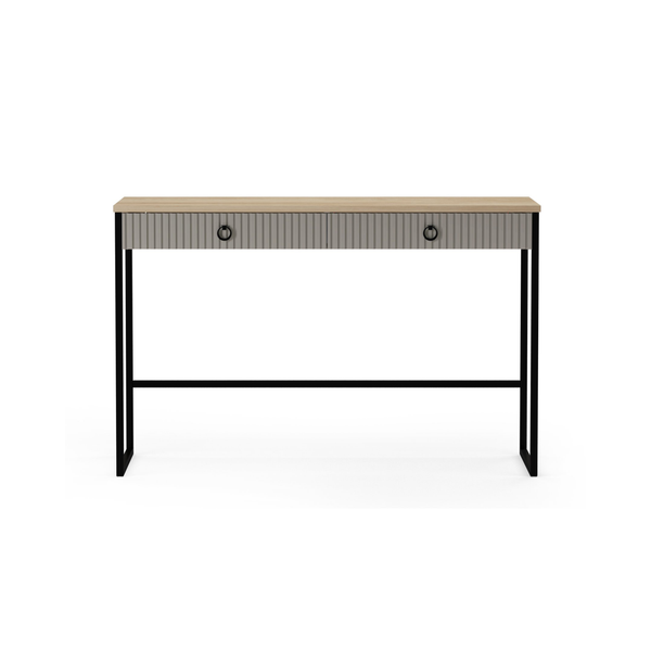 Lucrezia Console Table in Cashmere / Silverjack Oak