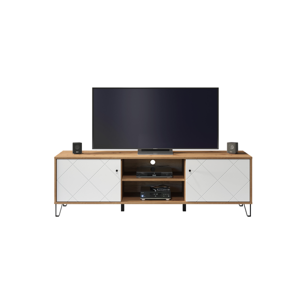 Touch TV Cabinet – Artisan Oak & Matt White