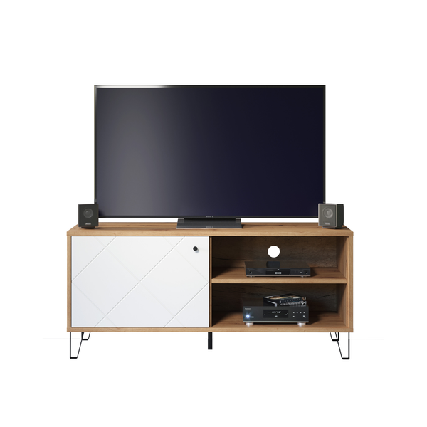Touch TV Cabinet – Artisan Oak & Matt White