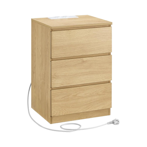 Nightstand with Charging Station – Drawers, AC & USB Ports - Karrari
