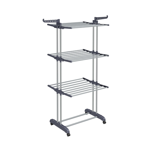 4-Tier Stainless Steel Clothes Dryer – Foldable & Movable - Karrari