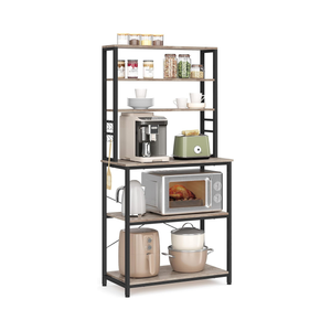 Kitchen Storage Rack – 6-Tier Shelf with Hooks