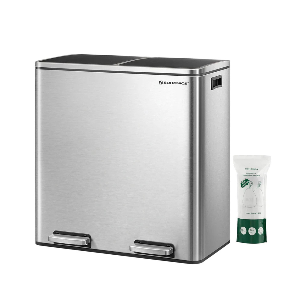 Double Rubbish Bin – Waste & Recycling, Metal Pedal