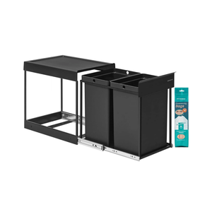 Kitchen Bin for Recycling and Waste - Ink Black - Karrari