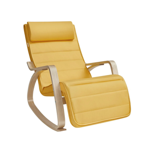 Rocking Chair with Adjustable Footrest - Pastel Yellow - Karrari