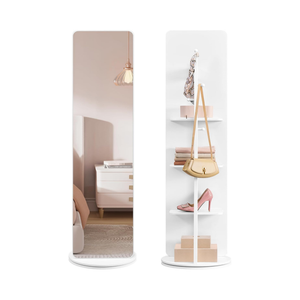 360° Rotating Full-Length Mirror with Storage (163×45cm) - Karrari
