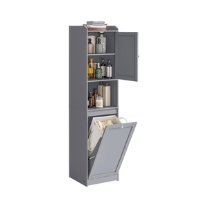 Tall Bathroom Storage Cabinet with Laundry Basket - Karrari