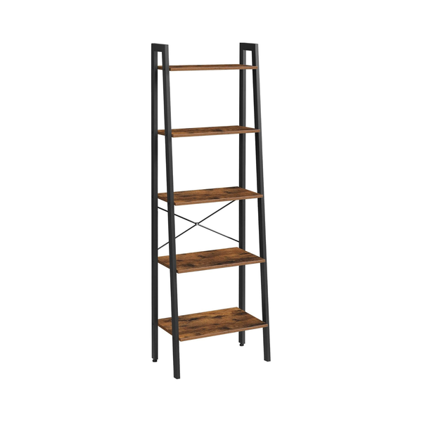5-Tier Ladder Shelf – Industrial Bookcase - Karrari