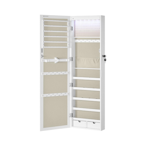 Wall Mounted Lockable Jewellery Cabinet with Mirror - Karrari