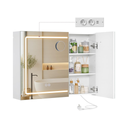 LED Wall Mirror Cabinet with Storage, Demister & Power Outlet - Karrari