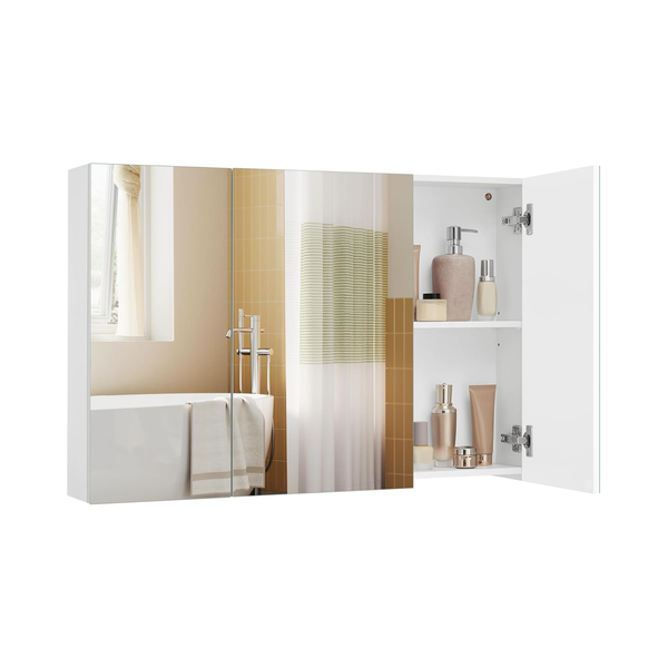 Bathroom Wall Cabinet with Mirror, 3 Doors & Adjustable Shelf - Karrari