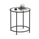 Round Side Table – Glass Top with Metal Frame - Karrari