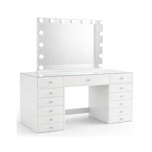 Luxury White Vanity Table – Mirror Sold Separately - Karrari