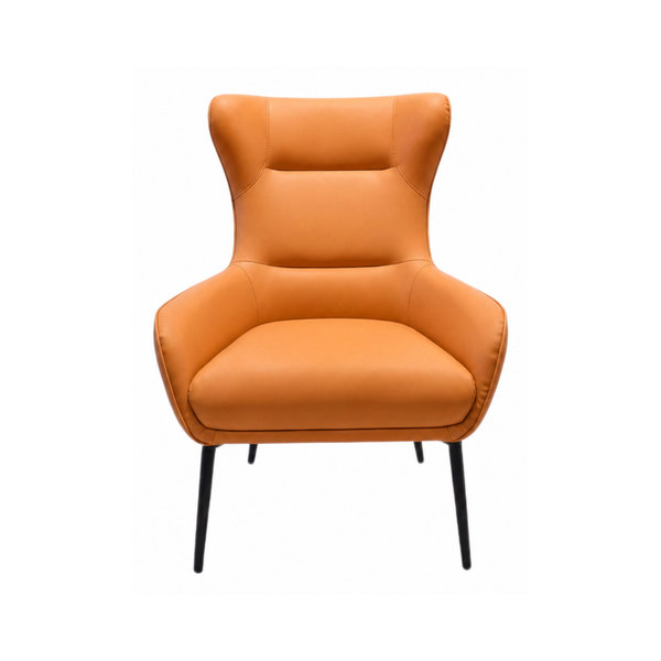 Modern Orange Wingback Accent Armchair Upholstered Lounge Chair - Karrari