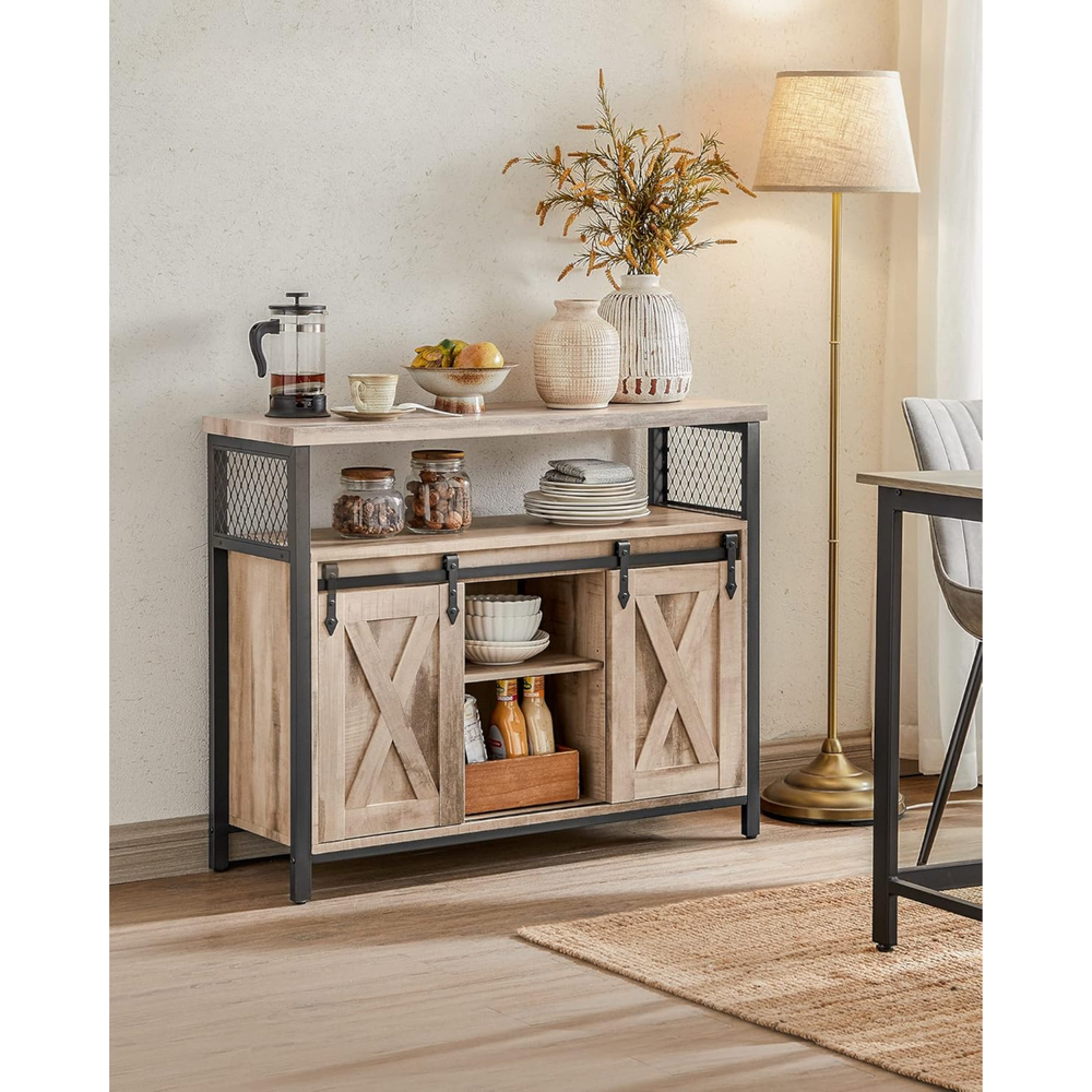 Sideboard with 2 Sliding Barn Doors - Karrari