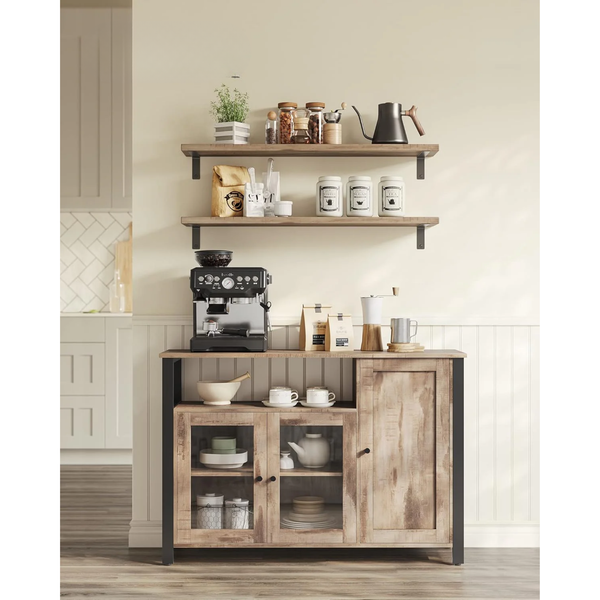 Sideboard Cabinet - Glass Doors & Adjustable Shelves