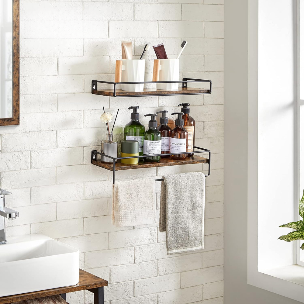 2-Piece Wall Floating Spice Rack Shelf with Pole - Karrari
