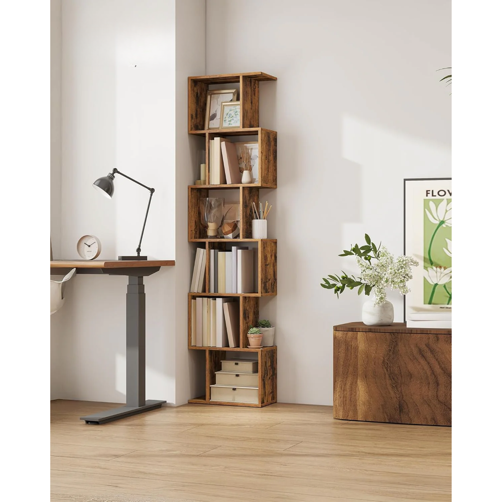 6-Tier Storage Shelf – Bookcase & Room Divider - Karrari