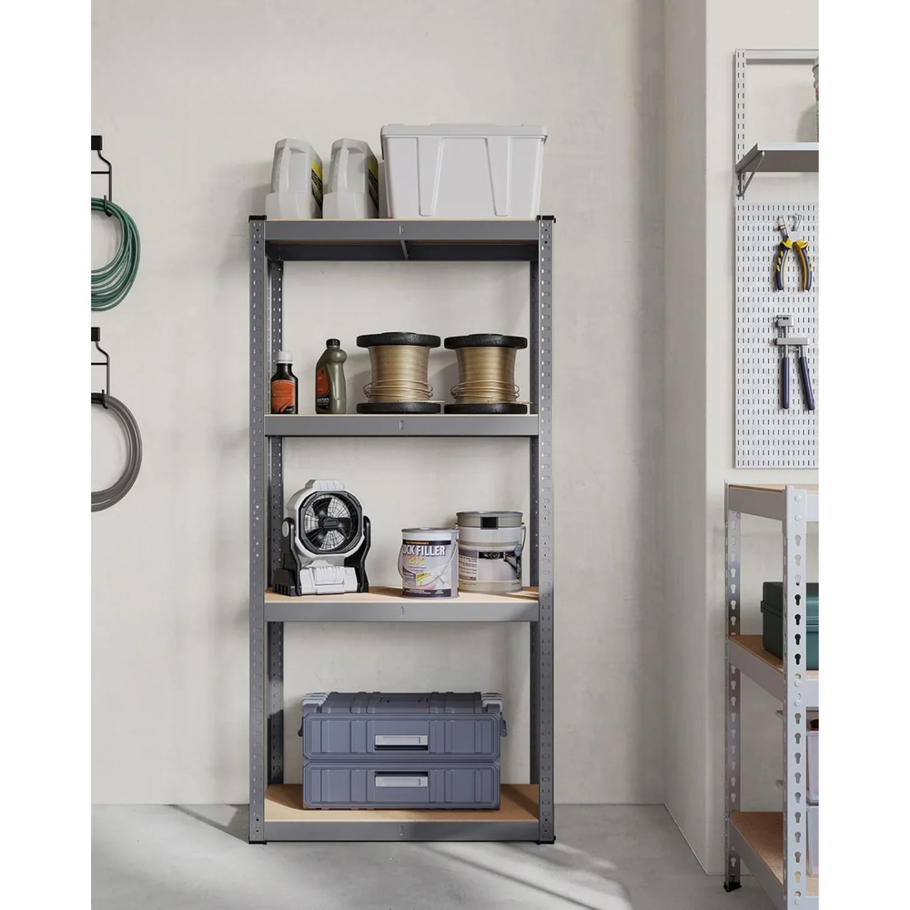 Heavy-Duty Storage Shelving - Steel Frame with 4 Adjustable Shelves (40x80x160cm) - Karrari
