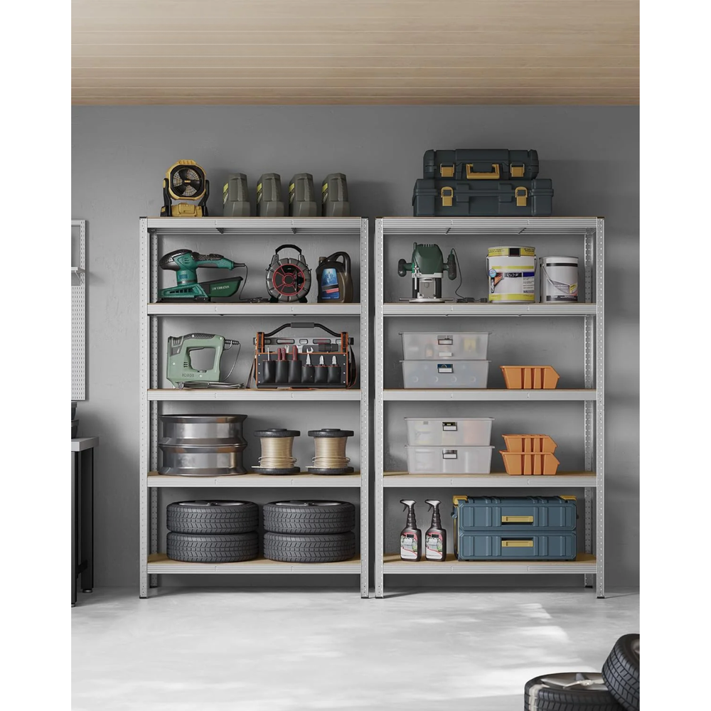 5-Tier Garage Storage Shelf – Steel, Boltless & Durable (60x120x200cm) - Karrari