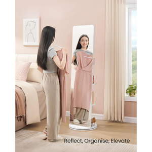 360° Rotating Full-Length Mirror with Storage (163×45cm) - Karrari