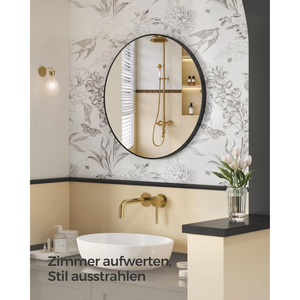 Round Wall Mirror with Metal Frame (76cm) - Karrari