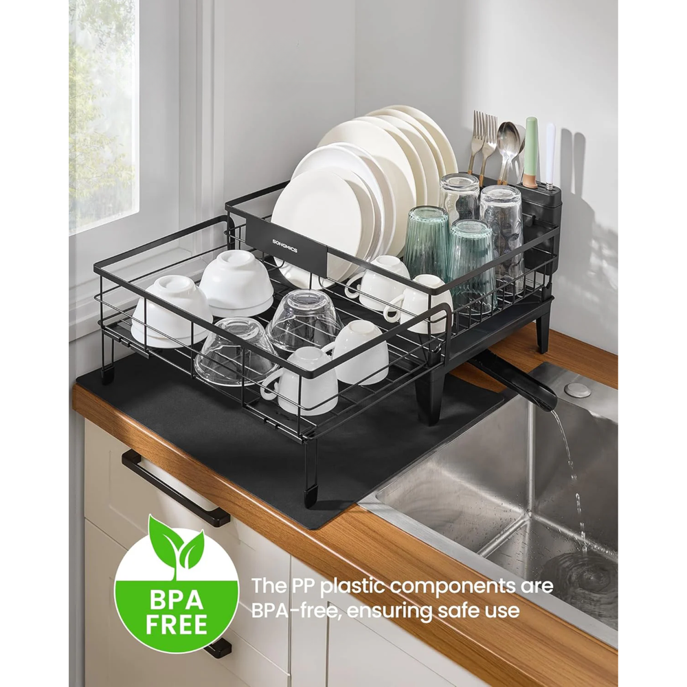 Expandable Dish Rack with Spout & Utensil Holder - Karrari
