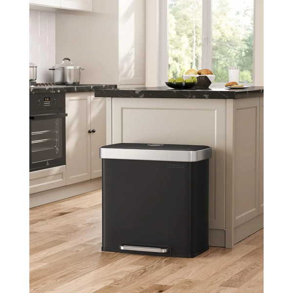 Stainless Steel Pedal Bin (2×30L) - Soft-Close Lid - Karrari