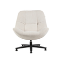 Beige Bouclé Lounge Chair with Black Metal Base - Karrari