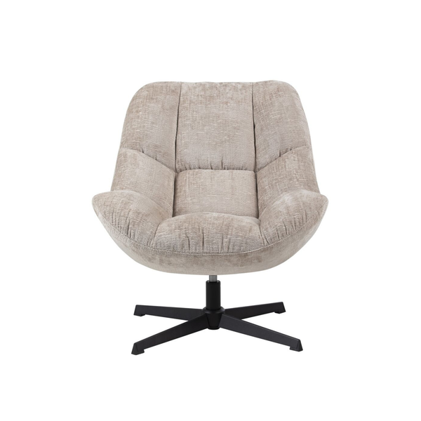 Camel Upholstered Accent Lounge Chair with Black Metal Base - Karrari